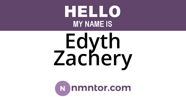 Edyth Zachery