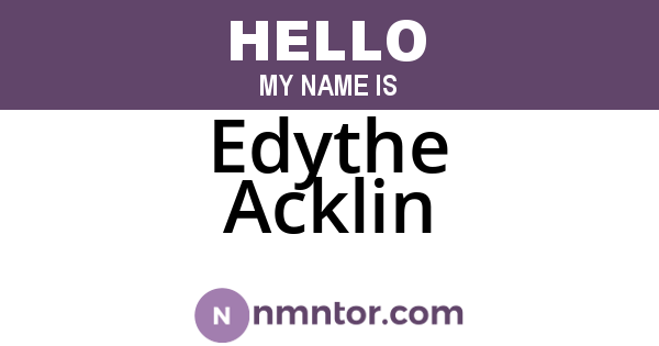 Edythe Acklin