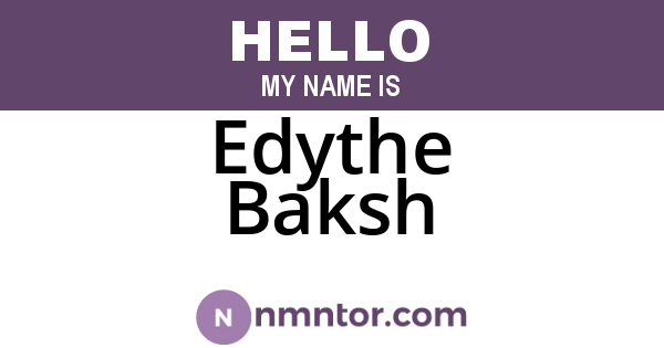 Edythe Baksh