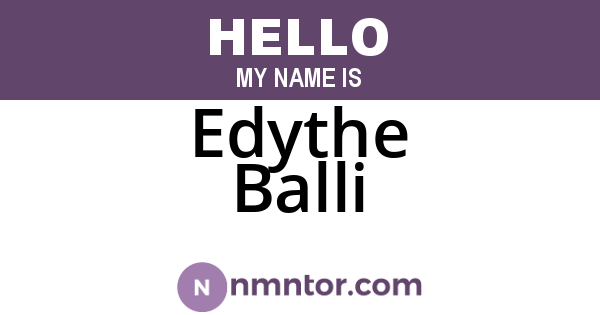 Edythe Balli