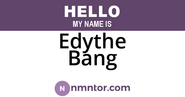 Edythe Bang