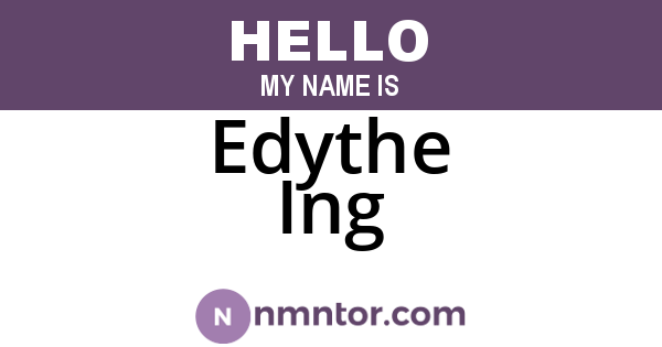 Edythe Ing