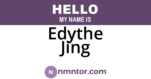 Edythe Jing