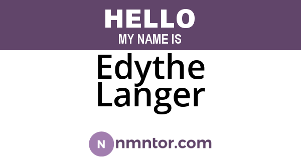 Edythe Langer
