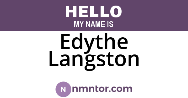 Edythe Langston