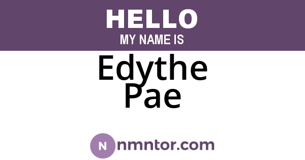 Edythe Pae