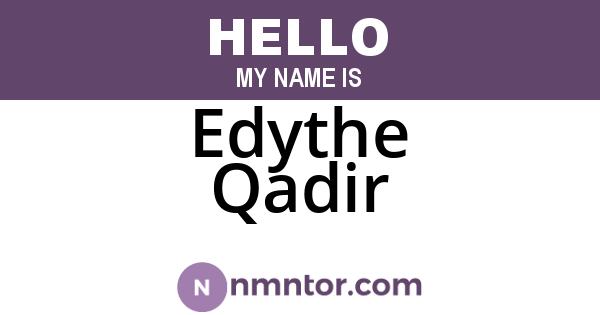 Edythe Qadir