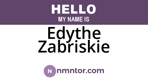 Edythe Zabriskie
