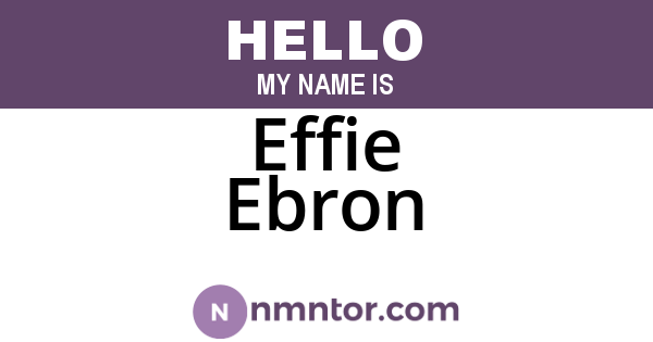 Effie Ebron