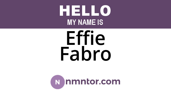 Effie Fabro