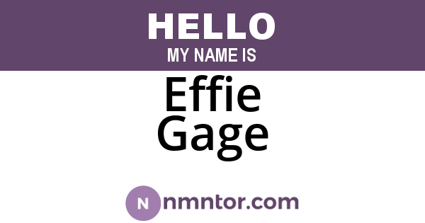 Effie Gage