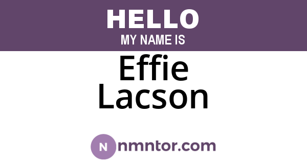 Effie Lacson