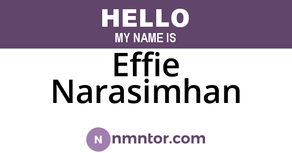 Effie Narasimhan