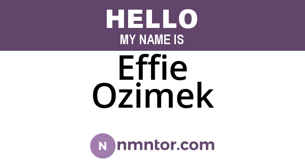 Effie Ozimek
