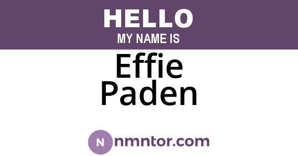 Effie Paden