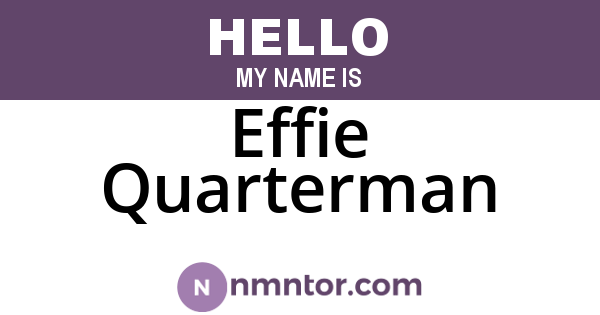 Effie Quarterman