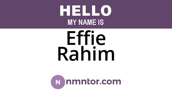 Effie Rahim