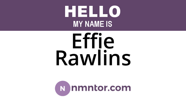 Effie Rawlins