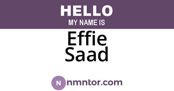 Effie Saad