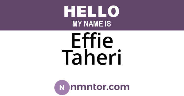 Effie Taheri