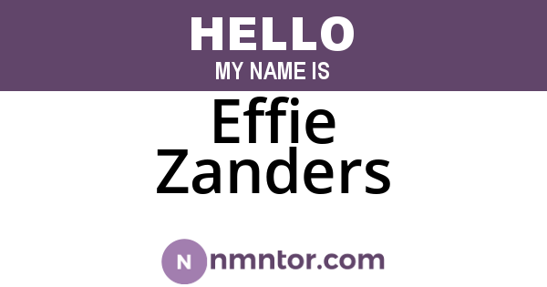 Effie Zanders