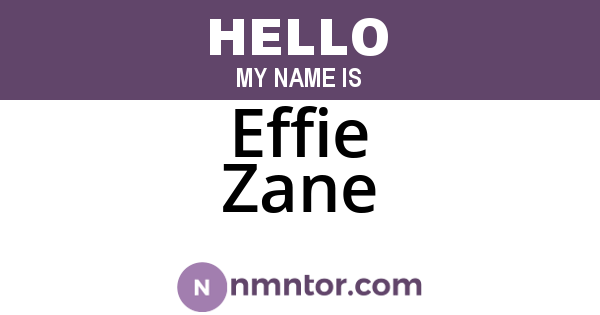 Effie Zane