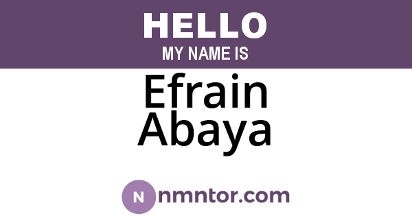 Efrain Abaya
