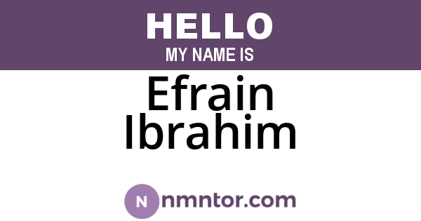 Efrain Ibrahim