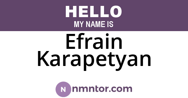 Efrain Karapetyan