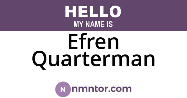 Efren Quarterman