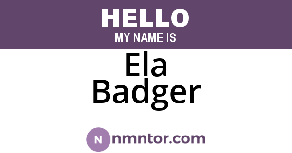 Ela Badger