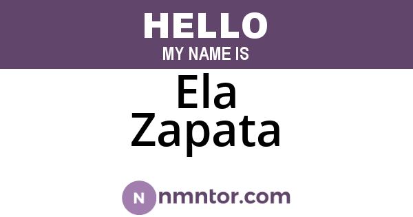 Ela Zapata