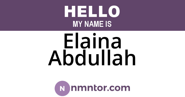 Elaina Abdullah