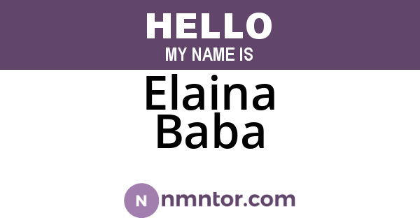 Elaina Baba