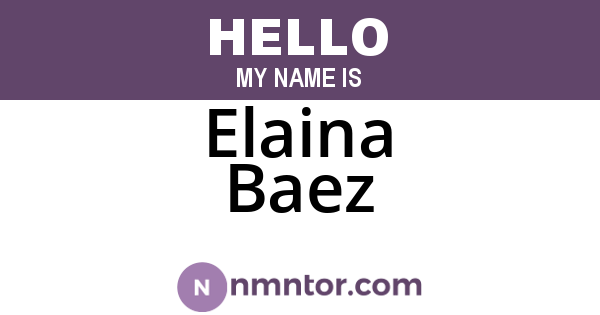 Elaina Baez