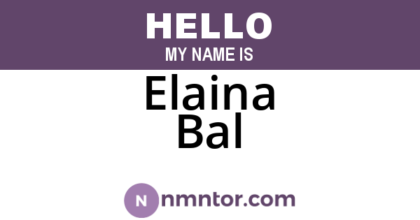 Elaina Bal