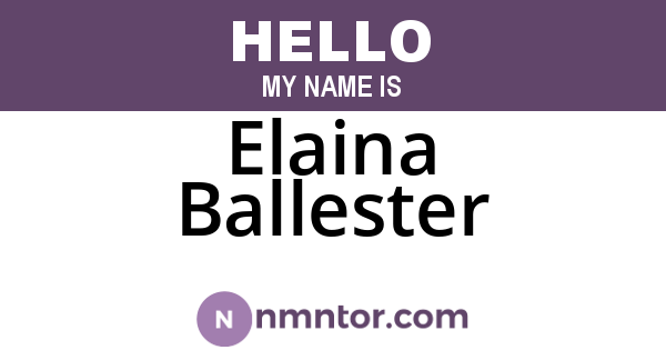Elaina Ballester