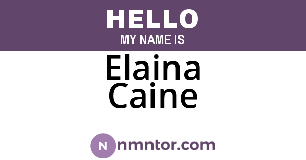 Elaina Caine