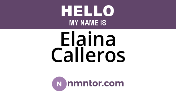 Elaina Calleros
