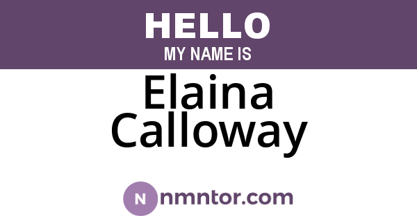 Elaina Calloway