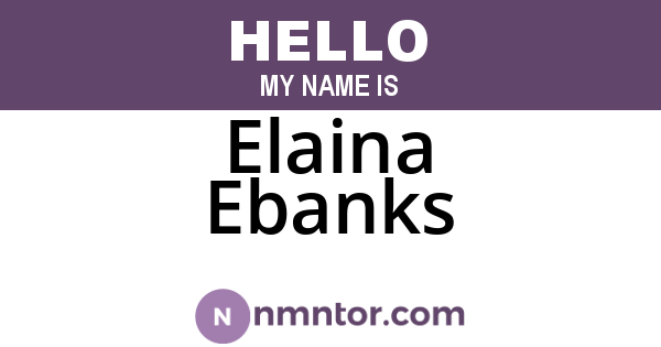 Elaina Ebanks
