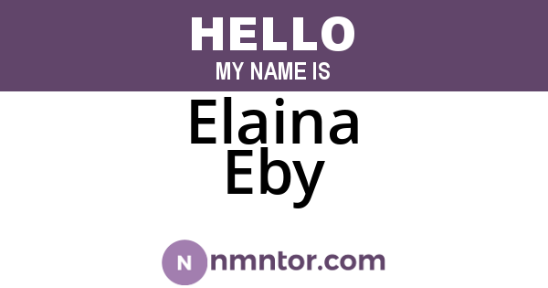 Elaina Eby