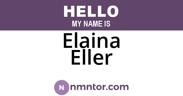 Elaina Eller