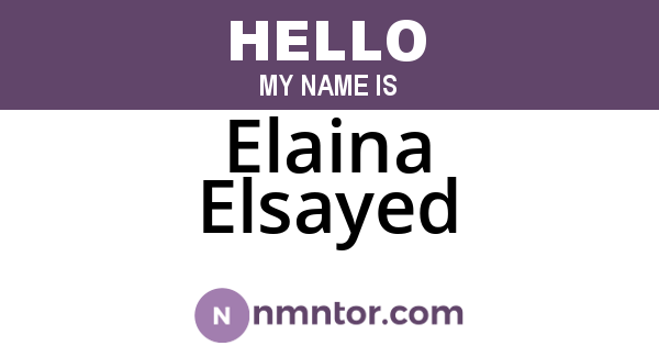 Elaina Elsayed