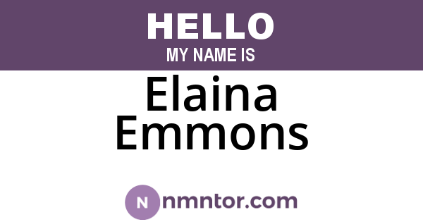 Elaina Emmons