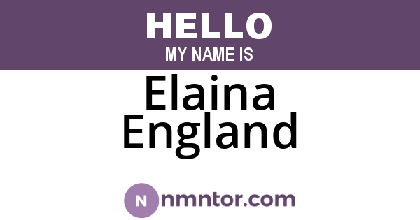 Elaina England