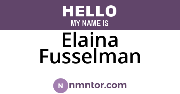 Elaina Fusselman