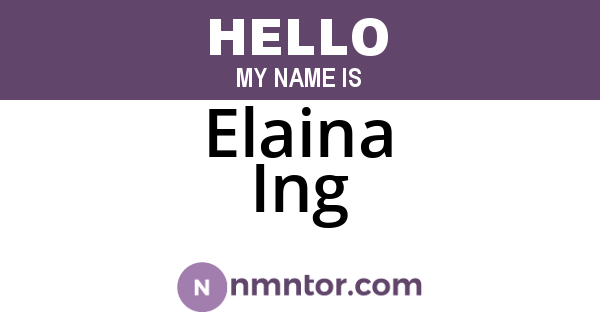 Elaina Ing
