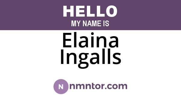 Elaina Ingalls