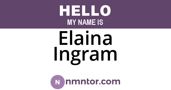 Elaina Ingram